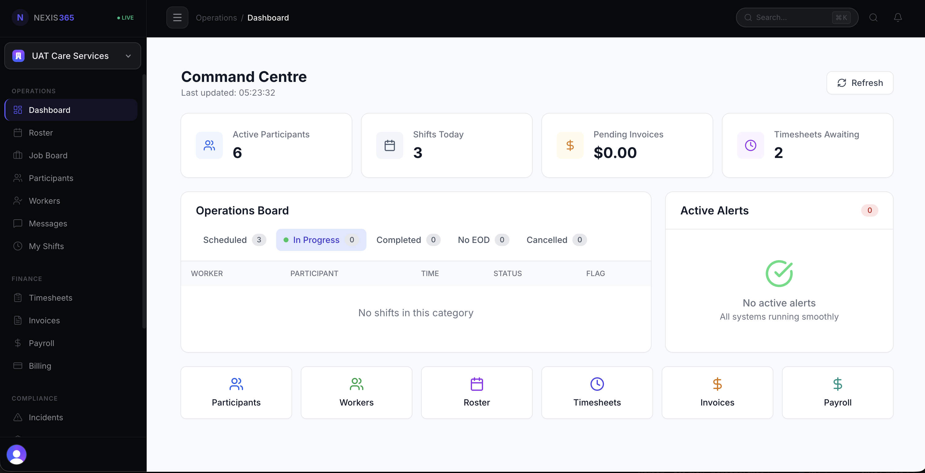 Nexis365 field management dashboard